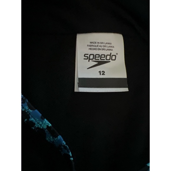 EUC Blue and Black One-Piece Swimsuit - Picture 4 of 5